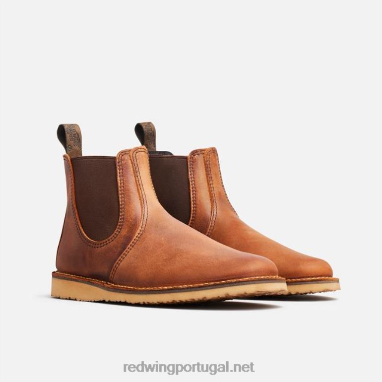 cobreRed Wing Heritage - estilo 3404 Clara Bota feminina de salto alto em couro Legacy F2TL2179
