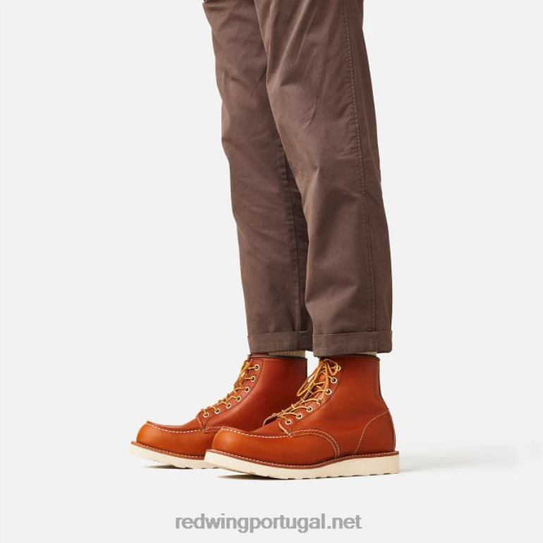 marromRed Wing Heritage - estilo 8138 Classic Moc bota masculina de 6 polegadas em couro liso oleado F2TL2173