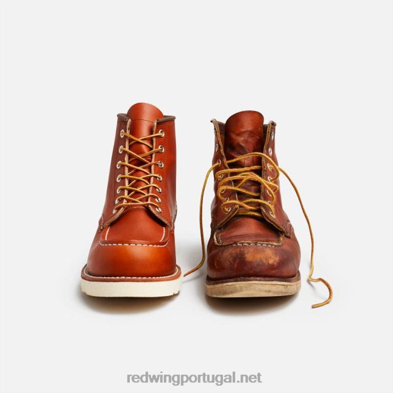 marromRed Wing Heritage - estilo 8138 Classic Moc bota masculina de 6 polegadas em couro liso oleado F2TL2173