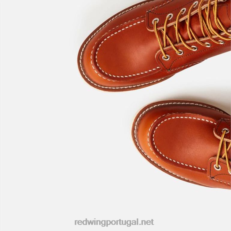 marromRed Wing Heritage - estilo 8138 Classic Moc bota masculina de 6 polegadas em couro liso oleado F2TL2173