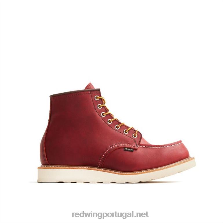 ruivoRed Wing Heritage - estilo 1907 Classic Moc bota masculina de 6 polegadas em couro áspero e resistente F2TL2171