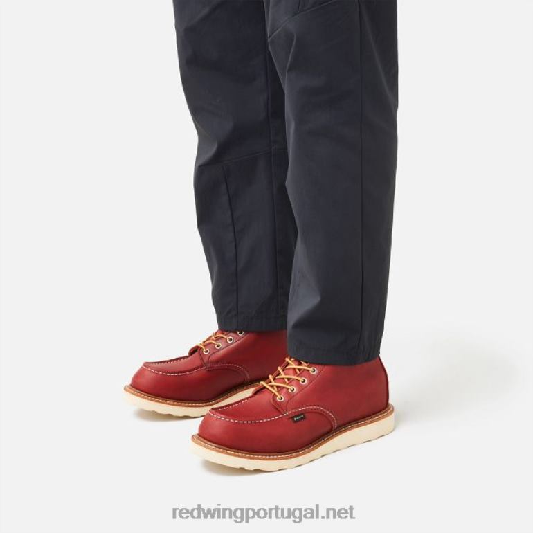 ruivoRed Wing Heritage - estilo 1907 Classic Moc bota masculina de 6 polegadas em couro áspero e resistente F2TL2171