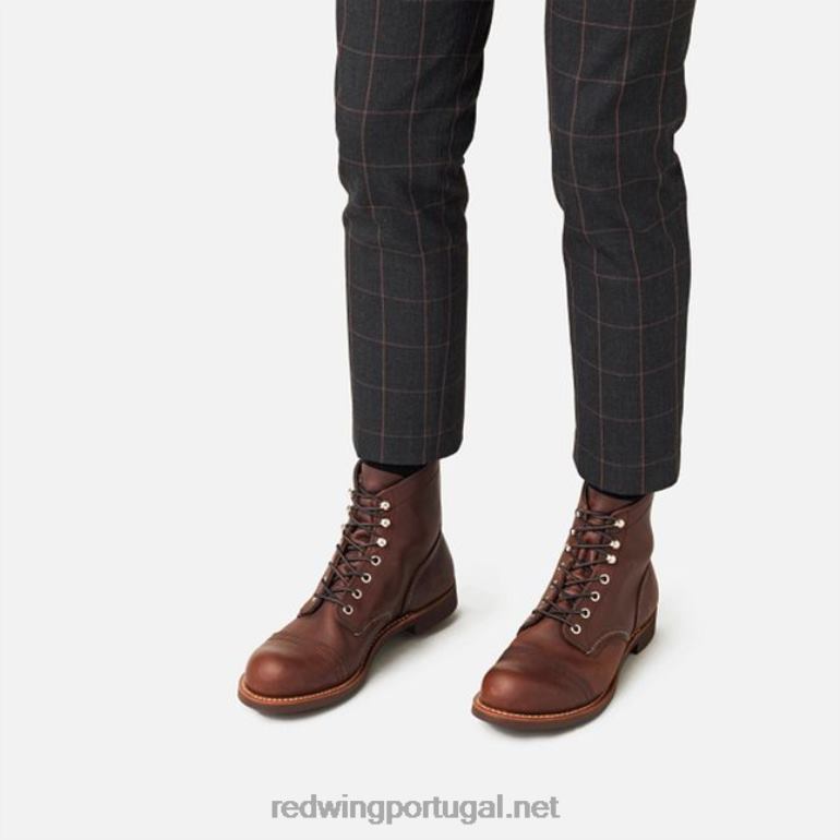 âmbarRed Wing Heritage - estilo 8083 Iron Ranger bota masculina de 6 polegadas em couro muleskinner F2TL2168