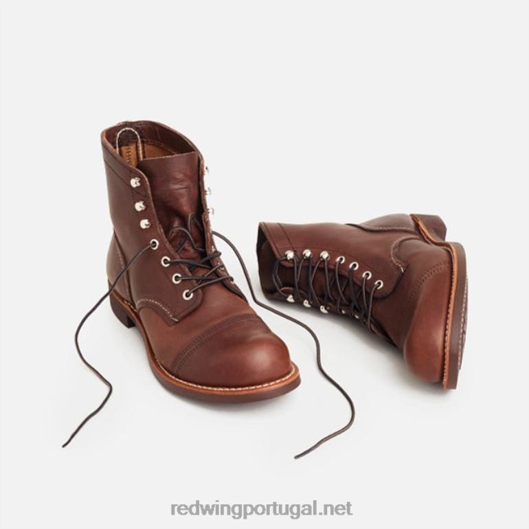 âmbarRed Wing Heritage - estilo 8083 Iron Ranger bota masculina de 6 polegadas em couro muleskinner F2TL2168
