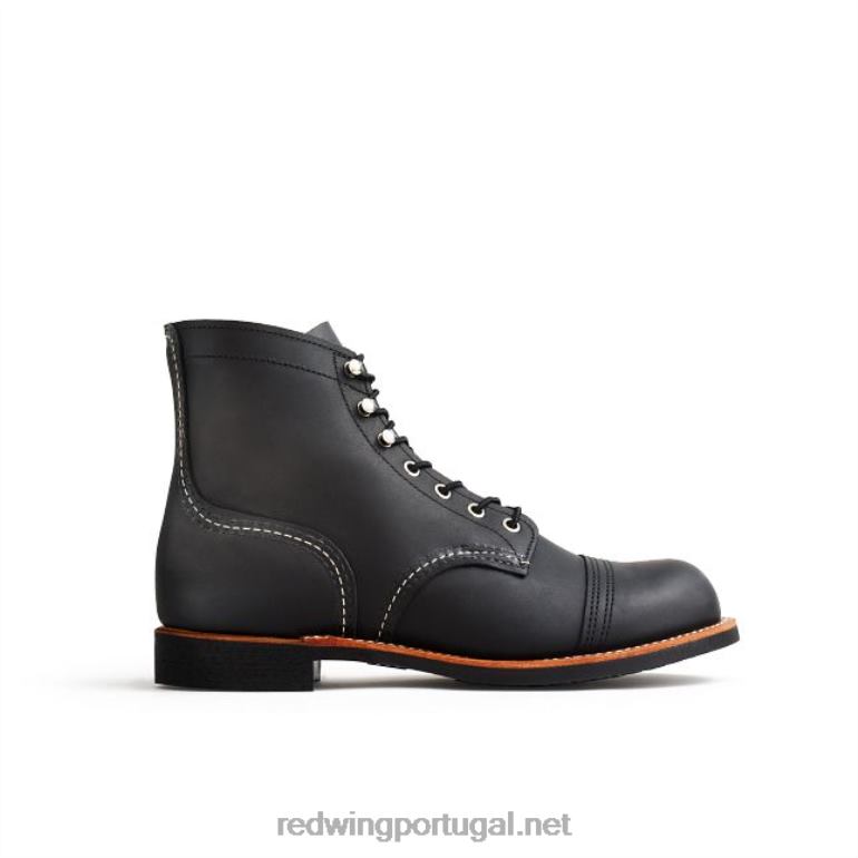 pretoRed Wing Heritage - estilo 8111 Iron Ranger bota masculina de 6 polegadas em couro arnês F2TL2167