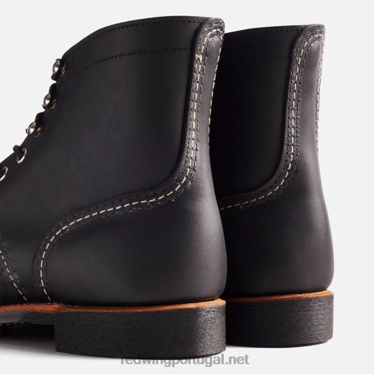 pretoRed Wing Heritage - estilo 8111 Iron Ranger bota masculina de 6 polegadas em couro arnês F2TL2167