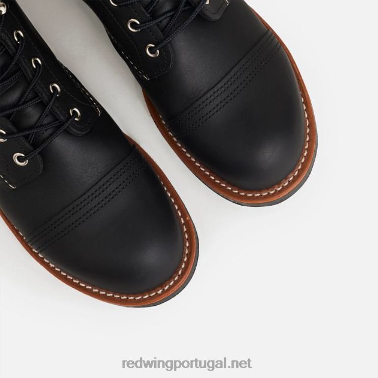 pretoRed Wing Heritage - estilo 8111 Iron Ranger bota masculina de 6 polegadas em couro arnês F2TL2167