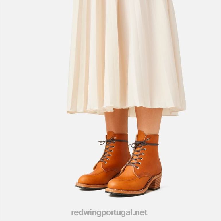 ouroRed Wing Heritage - bota feminina estilo 3405 clara com salto em couro border F2TL2180
