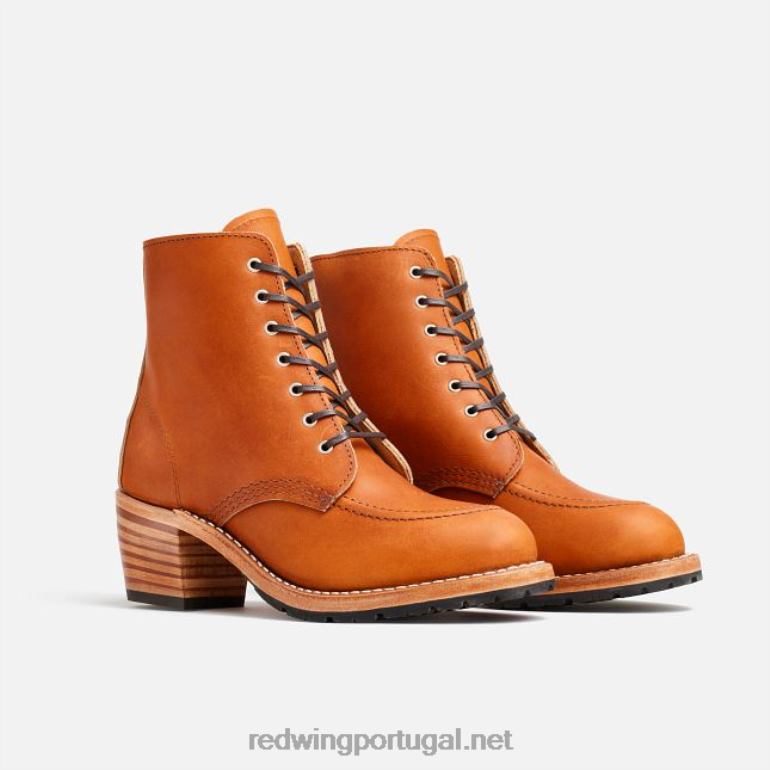 ouroRed Wing Heritage - bota feminina estilo 3405 clara com salto em couro border F2TL2180