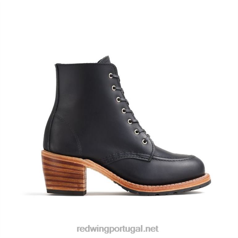 pretoRed Wing Heritage - estilo 3406 Clara bota feminina de salto alto em couro arnês F2TL2181