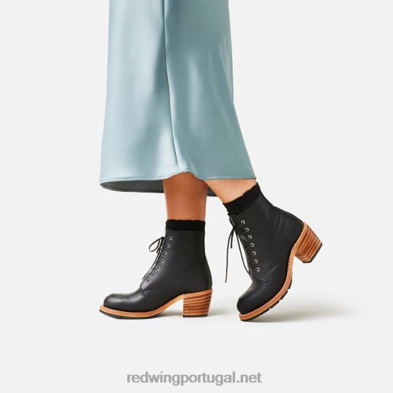 pretoRed Wing Heritage - estilo 3406 Clara bota feminina de salto alto em couro arnês F2TL2181