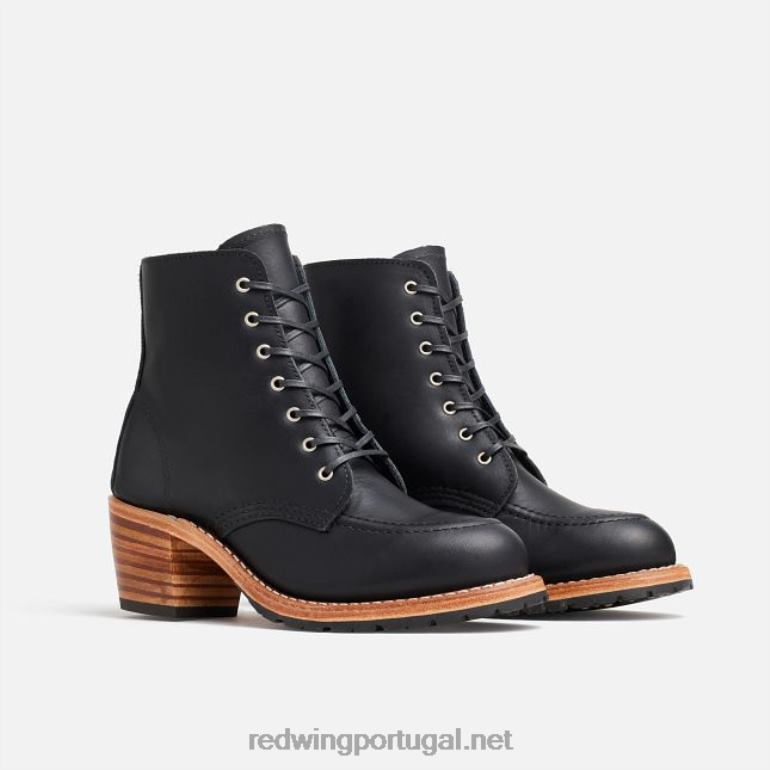 pretoRed Wing Heritage - estilo 3406 Clara bota feminina de salto alto em couro arnês F2TL2181