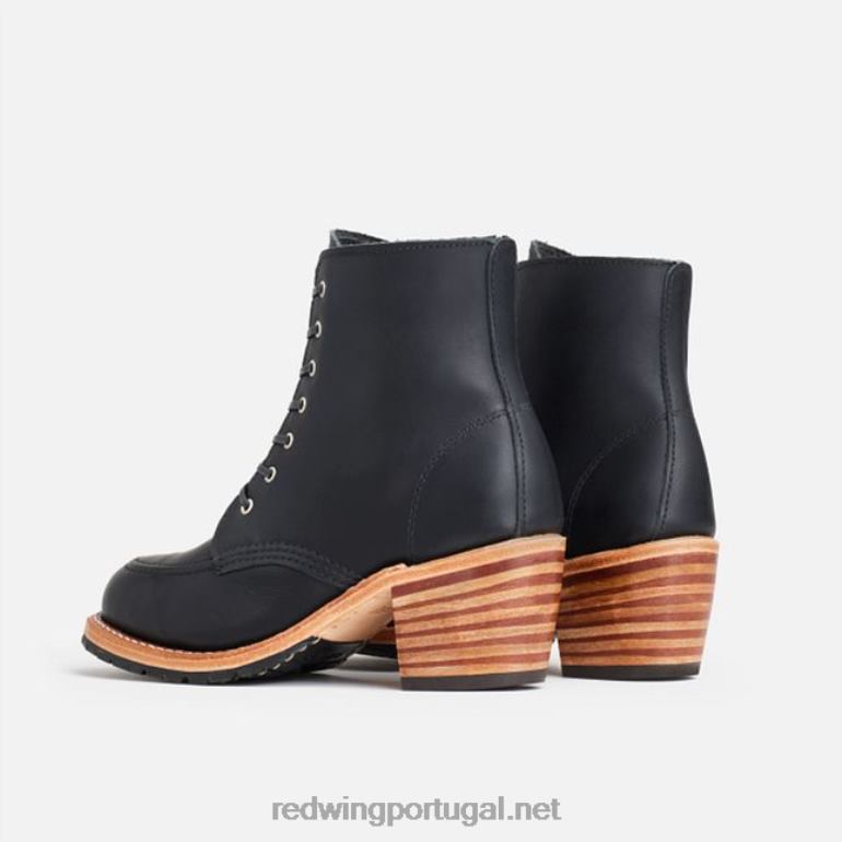 pretoRed Wing Heritage - estilo 3406 Clara bota feminina de salto alto em couro arnês F2TL2181