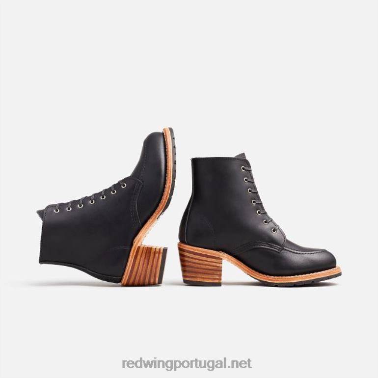 pretoRed Wing Heritage - estilo 3406 Clara bota feminina de salto alto em couro arnês F2TL2181