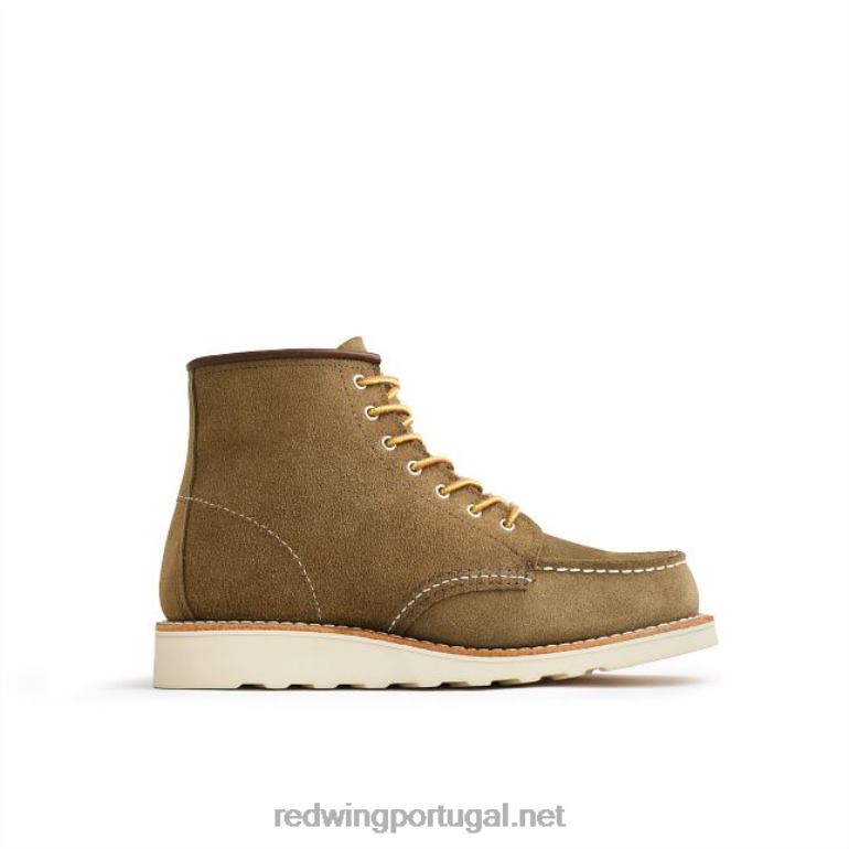 OlivaRed Wing Heritage - estilo 3417 Bota feminina clássica moc de 6 polegadas em couro bluff F2TL2195