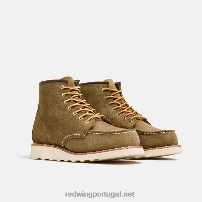 OlivaRed Wing Heritage - estilo 3417 Bota feminina clássica moc de 6 polegadas em couro bluff F2TL2195