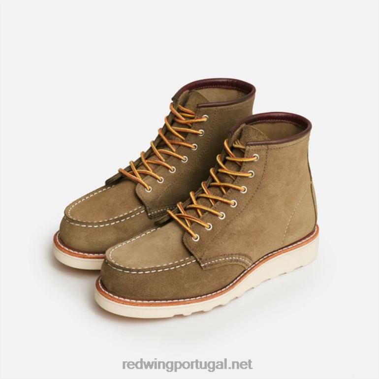 OlivaRed Wing Heritage - estilo 3417 Bota feminina clássica moc de 6 polegadas em couro bluff F2TL2195