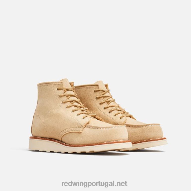 cremeRed Wing Heritage - estilo 3380 Bota feminina clássica moc de 6 polegadas em couro border F2TL2193