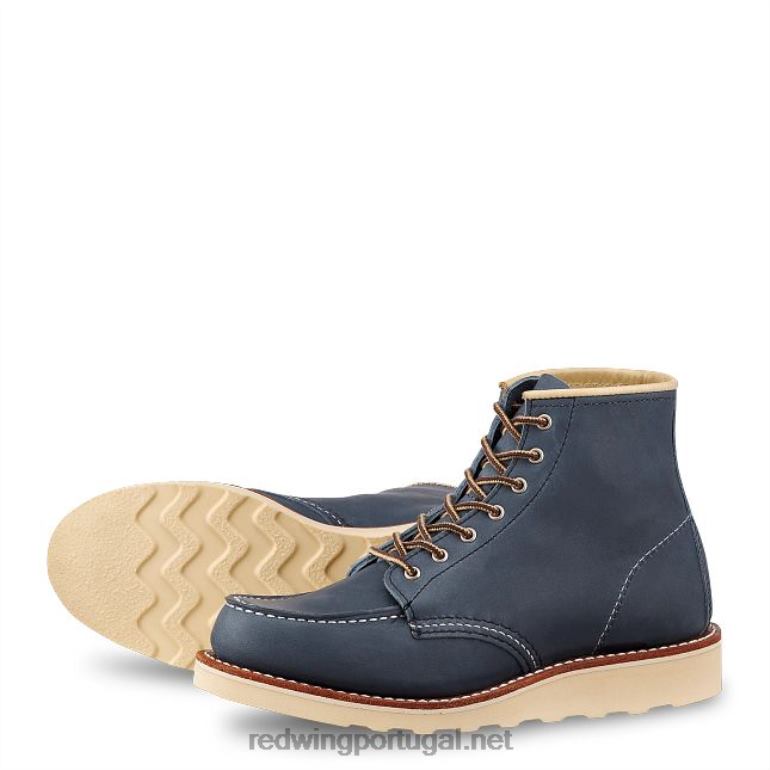 índigoRed Wing Heritage - Estilo 3383 Bota feminina clássica moc de 6 polegadas em couro border F2TL2190