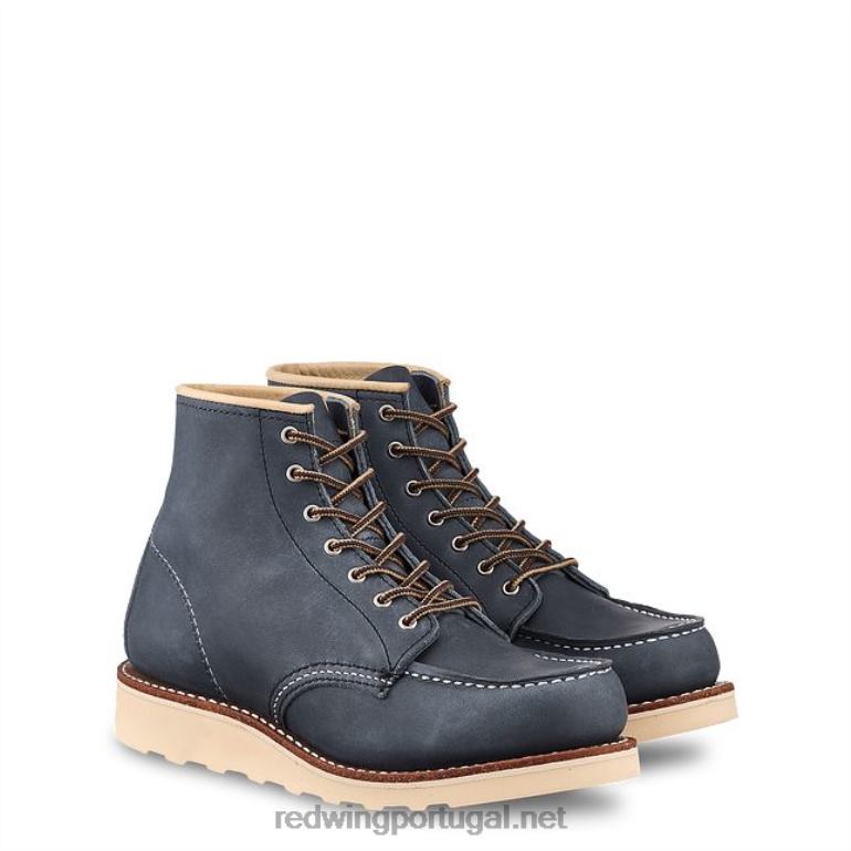 índigoRed Wing Heritage - Estilo 3383 Bota feminina clássica moc de 6 polegadas em couro border F2TL2190