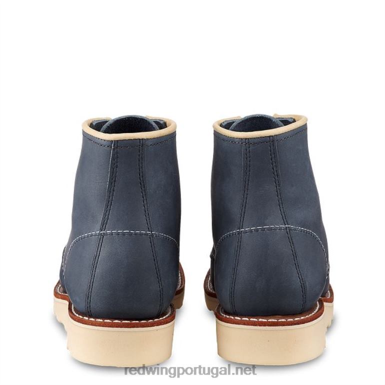 índigoRed Wing Heritage - Estilo 3383 Bota feminina clássica moc de 6 polegadas em couro border F2TL2190