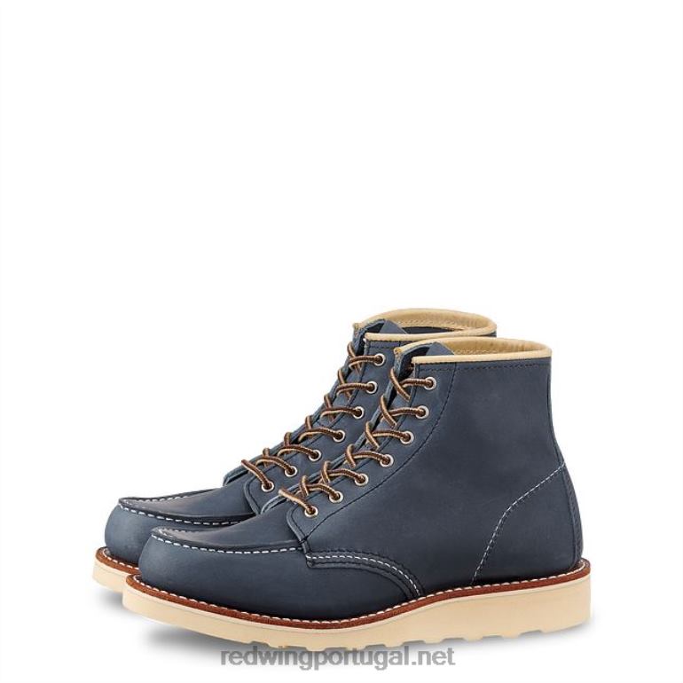 índigoRed Wing Heritage - Estilo 3383 Bota feminina clássica moc de 6 polegadas em couro border F2TL2190
