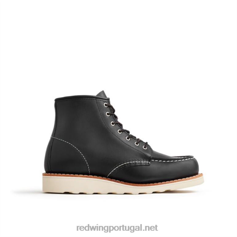 pretoRed Wing Heritage - Style 3428 Bota feminina clássica moc de 6 polegadas em couro áspero e resistente F2TL2188