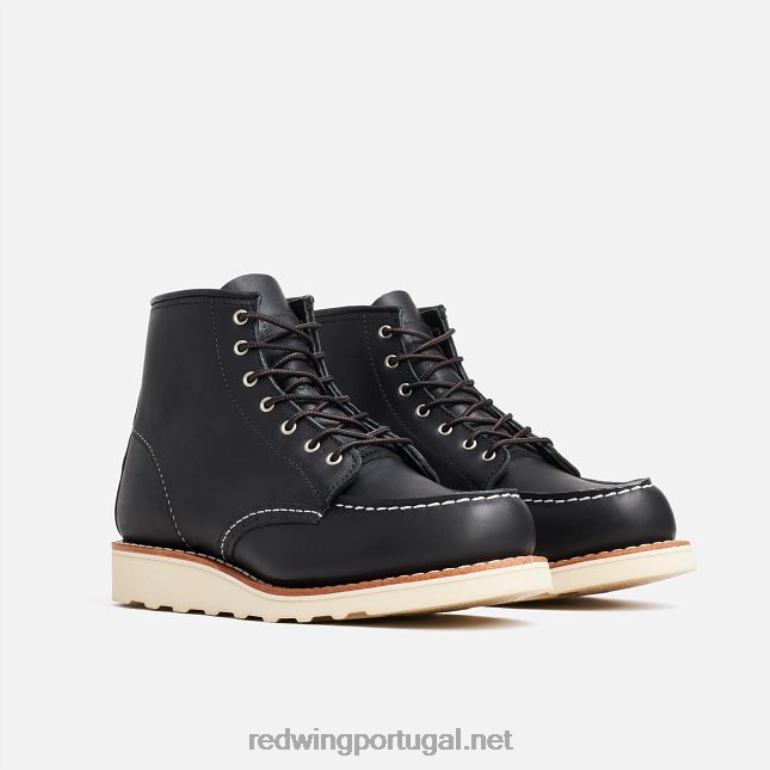 pretoRed Wing Heritage - Style 3428 Bota feminina clássica moc de 6 polegadas em couro áspero e resistente F2TL2188