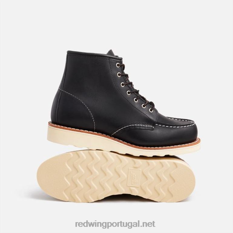pretoRed Wing Heritage - Style 3428 Bota feminina clássica moc de 6 polegadas em couro áspero e resistente F2TL2188