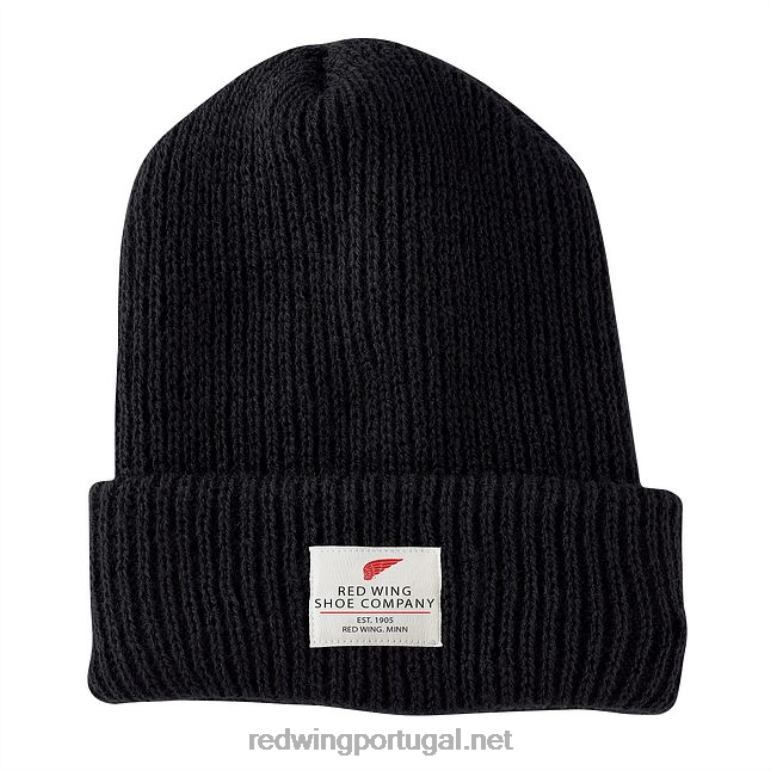 pretoRed Wing estilo 97456 gorro de tricô com logo unissex chapéu de relógio de tricô F2TL2286