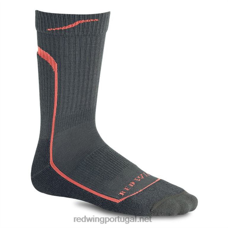 carvão/coralRed Wing meia de lã merino modelo 97287 meia de trabalho unissex de lã merino F2TL2220