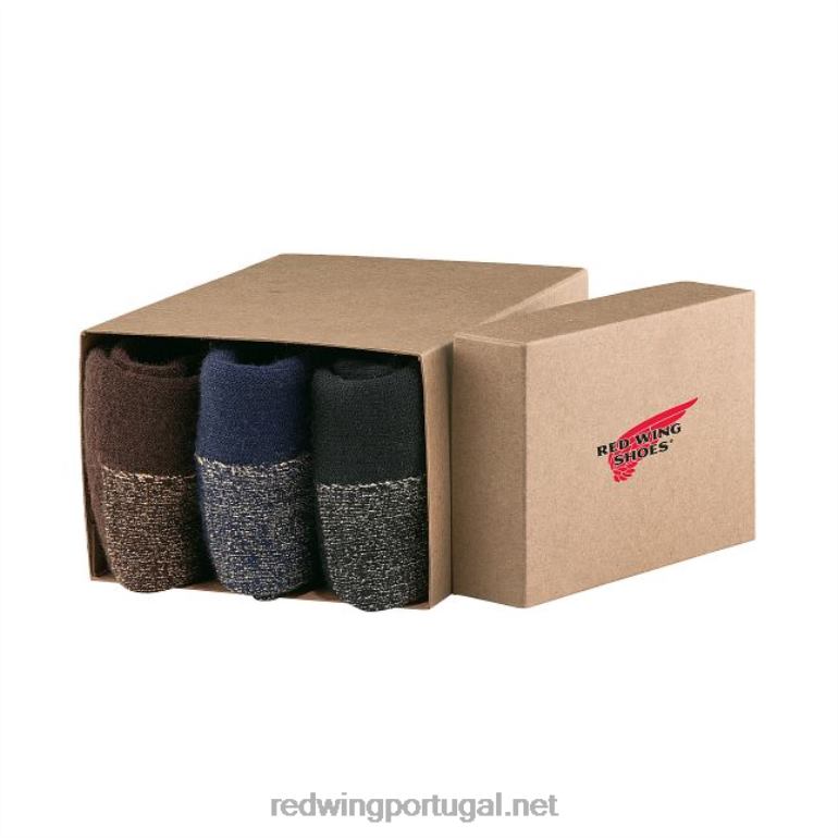 marrom/marinho/pretoRed Wing estilo 97331 ragg listras de lã unissex meia ragg de lã F2TL2222