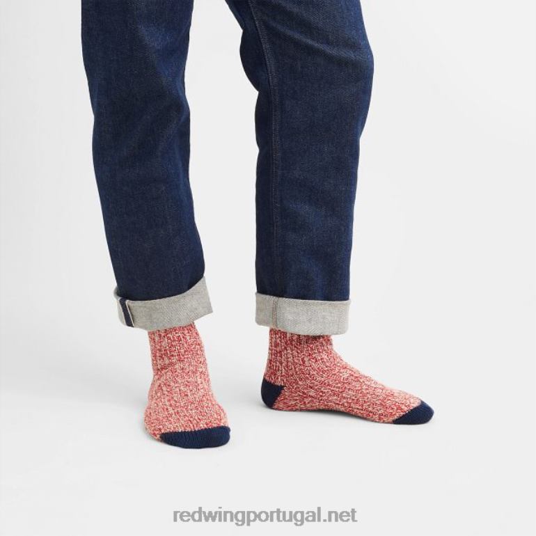 vermelho/marinhoRed Wing estilo 97373 algodão trapo sobre meia tonal tingida meia unissex F2TL2223