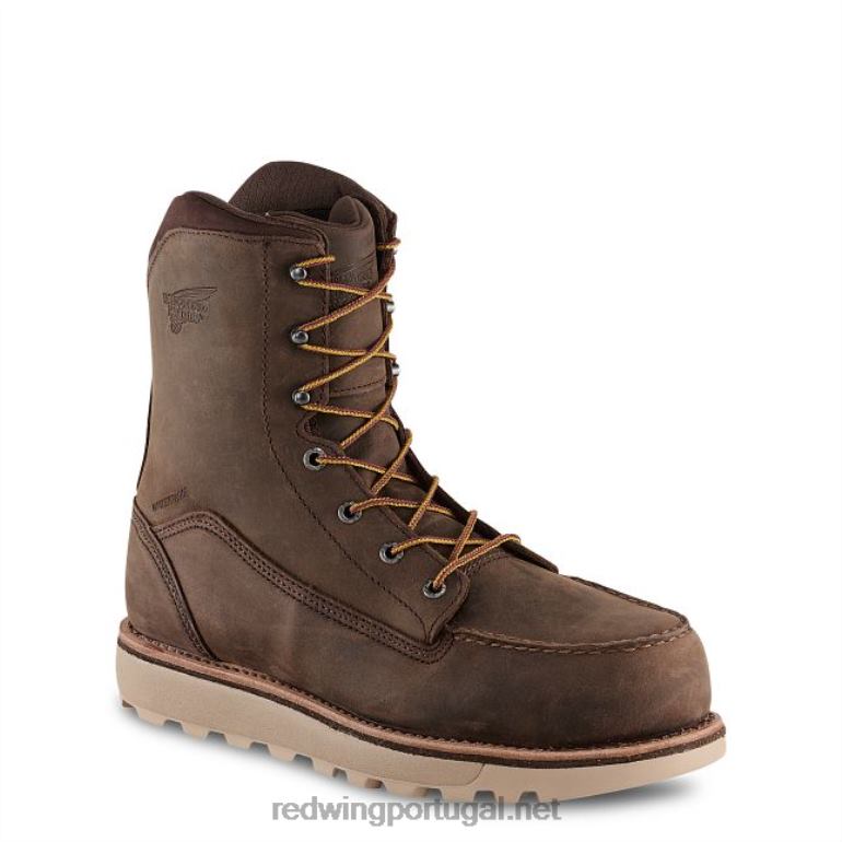 bronzeadoRed Wing Bota de segurança masculina Work - Style 2418 Traction Tred de 8 polegadas à prova d'água F2TL2126