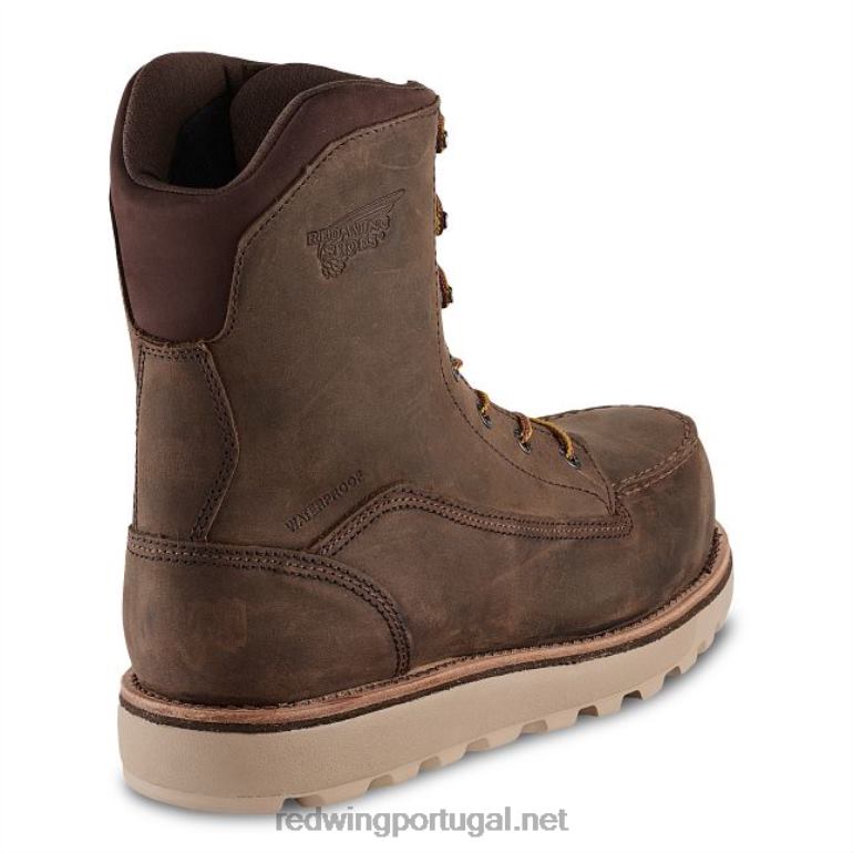 bronzeadoRed Wing Bota de segurança masculina Work - Style 2418 Traction Tred de 8 polegadas à prova d'água F2TL2126