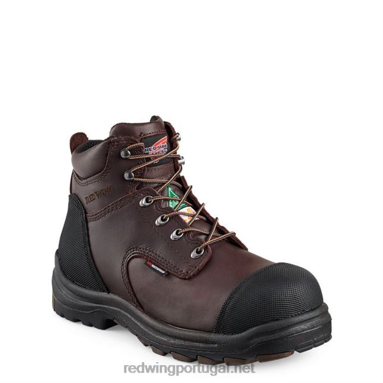 marromRed Wing Bota de segurança masculina estilo 4217 dynaforce de 6 polegadas à prova d'água para trabalho F2TL2128
