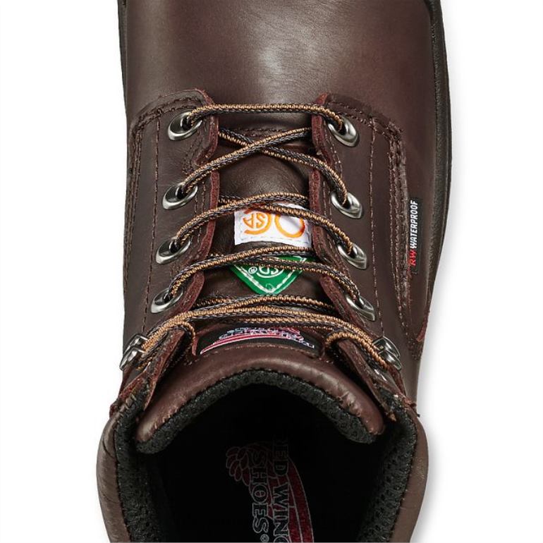 marromRed Wing Bota de segurança masculina estilo 4217 dynaforce de 6 polegadas à prova d'água para trabalho F2TL2128
