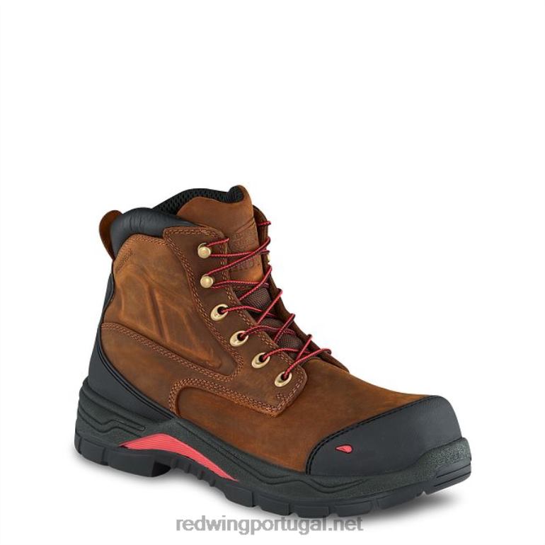 marromRed Wing Bota de segurança masculina estilo 4436 supersola de 11 polegadas à prova d'água metguard pull-on F2TL2120