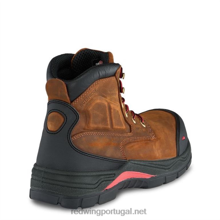 marromRed Wing Bota de segurança masculina estilo 4436 supersola de 11 polegadas à prova d'água metguard pull-on F2TL2120