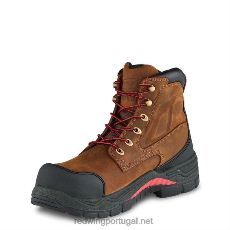 marromRed Wing Bota de segurança masculina estilo 4436 supersola de 11 polegadas à prova d'água metguard pull-on F2TL2120