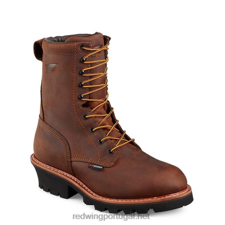 marromRed Wing Bota de segurança masculina work - style 6617 tradesman de 6 polegadas com zíper lateral à prova d'água F2TL285