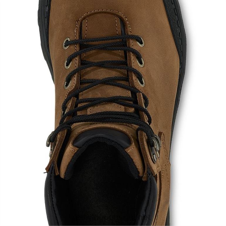 marromRed Wing Bota masculina de segurança à prova d'água de 6 polegadas estilo 2415 com tração para trabalho F2TL2109