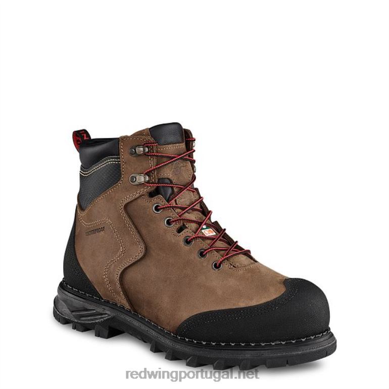 marromRed Wing Bota masculina estilo 2411 Burnside de segurança à prova d'água de 6 polegadas F2TL2107