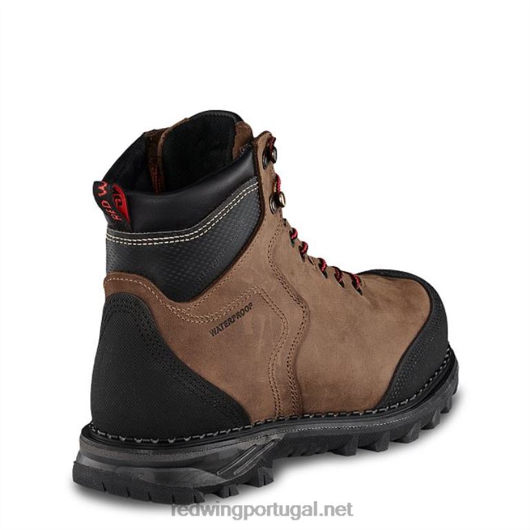marromRed Wing Bota masculina estilo 2411 Burnside de segurança à prova d'água de 6 polegadas F2TL2107