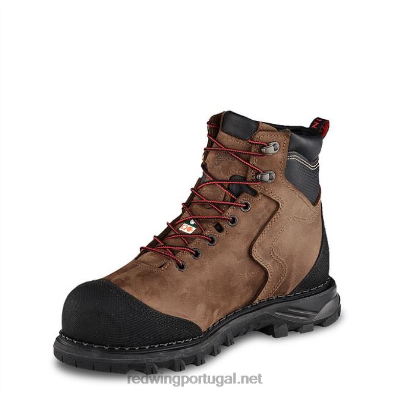marromRed Wing Bota masculina estilo 2411 Burnside de segurança à prova d'água de 6 polegadas F2TL2107