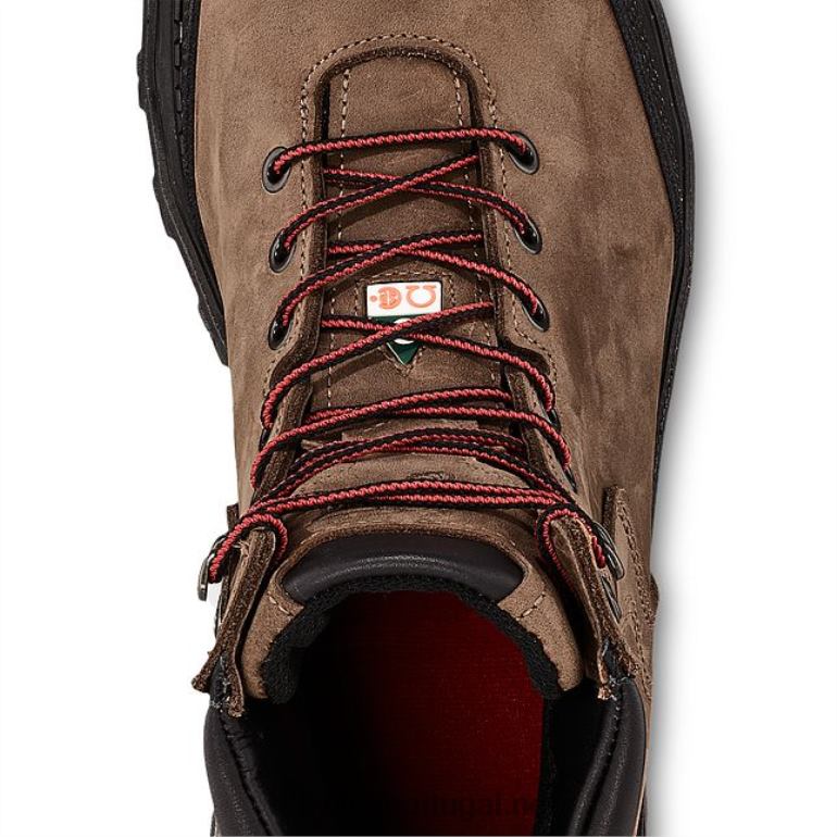 marromRed Wing Bota masculina estilo 2411 Burnside de segurança à prova d'água de 6 polegadas F2TL2107