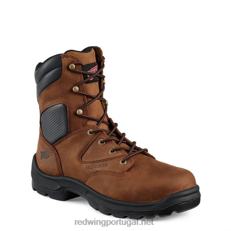 marromRed Wing Bota metguard masculina estilo 4433 supersole de segurança à prova d'água de 6 polegadas F2TL287
