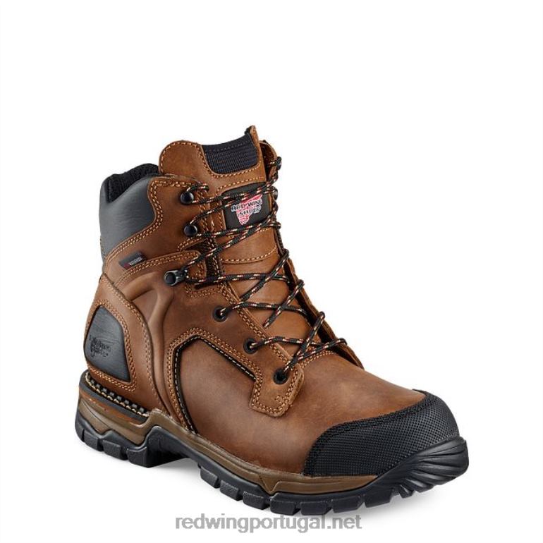 marromRed Wing Bota metguard masculina estilo 4435 supersole de segurança à prova d'água de 8 polegadas F2TL269