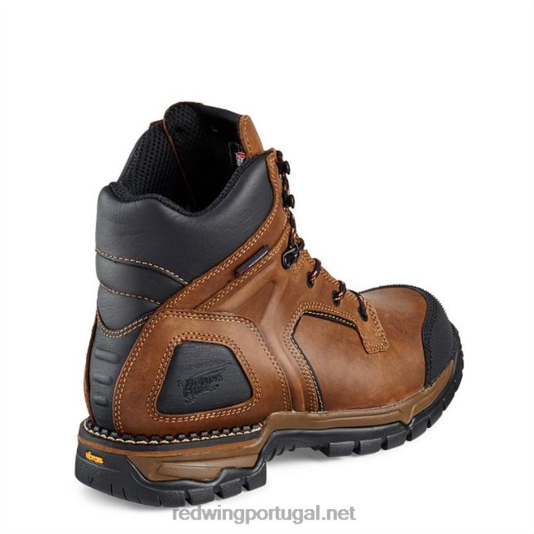 marromRed Wing Bota metguard masculina estilo 4435 supersole de segurança à prova d'água de 8 polegadas F2TL269