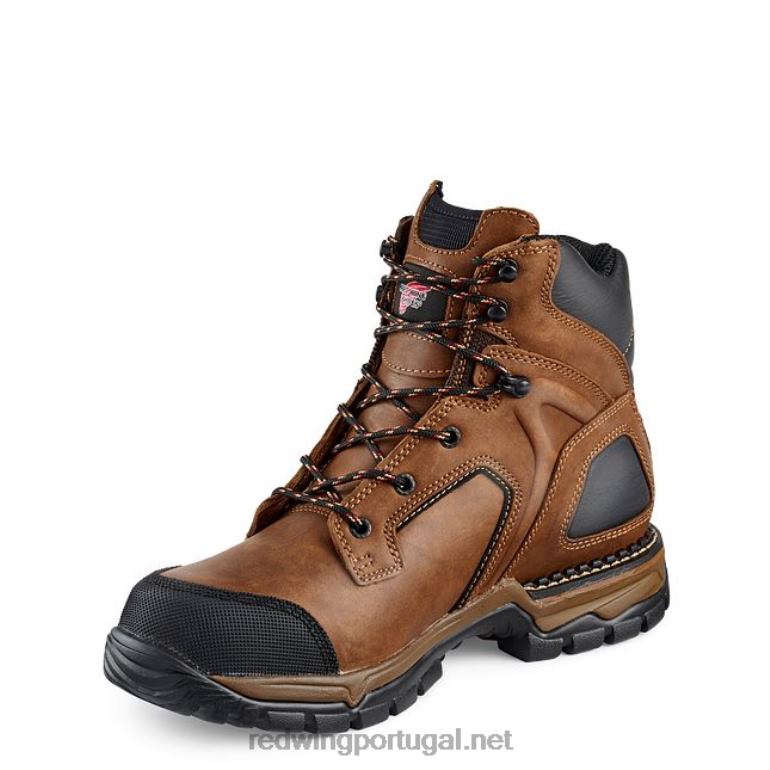 marromRed Wing Bota metguard masculina estilo 4435 supersole de segurança à prova d'água de 8 polegadas F2TL269